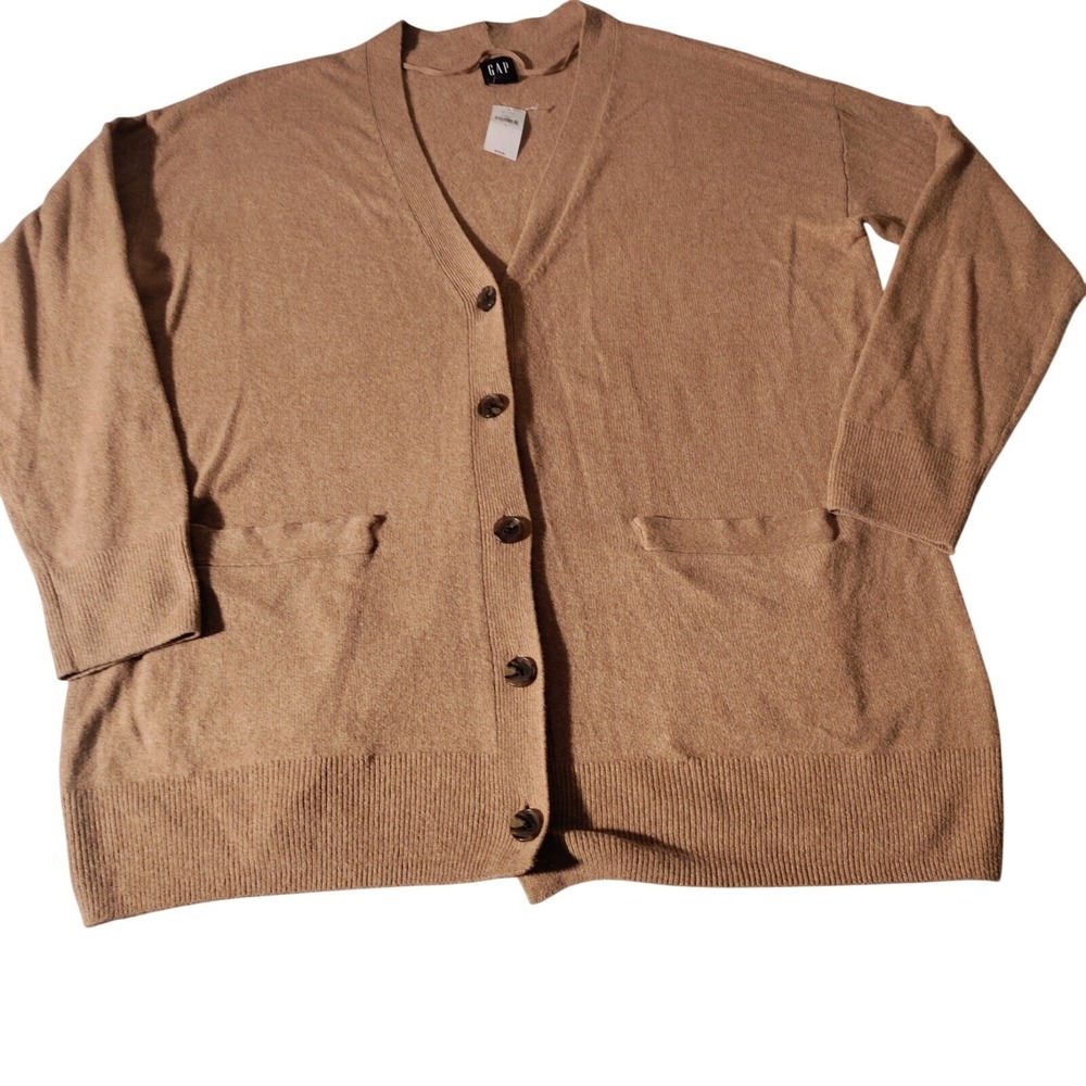 Gap Womens V Neck Cardigan Sz Large Brown Lightweight NWT - Imperfect